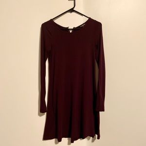 Express long sleeved tshirt dress plum purple